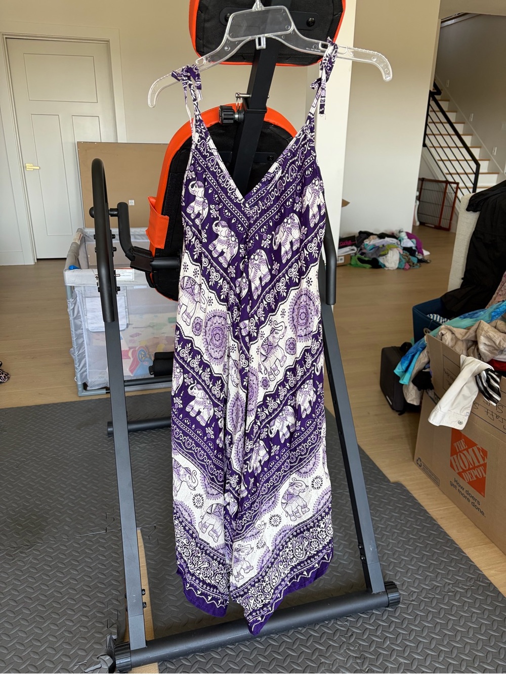 Kathmandu Purple and White Elephant Print Sleeveless Jumpsuit